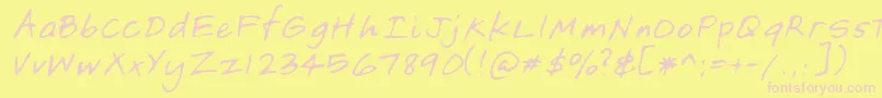 Lehn149-Schriftart – Rosa Schriften auf gelbem Hintergrund