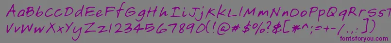 Lehn149-fontti – violetit fontit harmaalla taustalla
