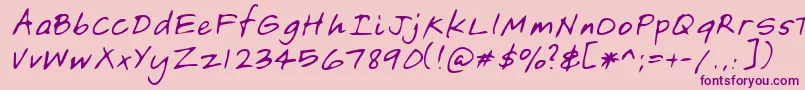 Lehn149-Schriftart – Violette Schriften auf rosa Hintergrund