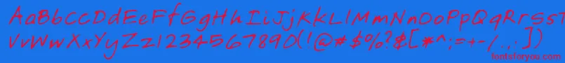 Lehn149 Font – Red Fonts on Blue Background