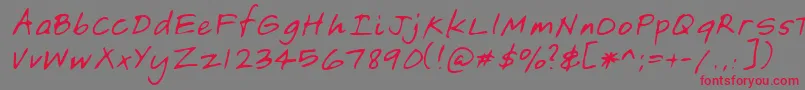フォントLehn149 – 赤い文字の灰色の背景