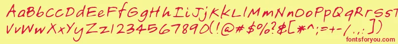 Lehn149-Schriftart – Rote Schriften auf gelbem Hintergrund