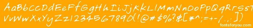 Lehn149-Schriftart – Weiße Schriften auf orangefarbenem Hintergrund