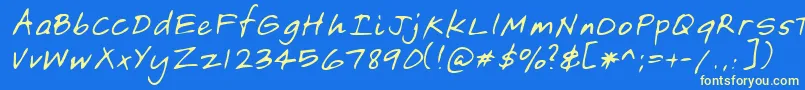 フォントLehn149 – 黄色の文字、青い背景