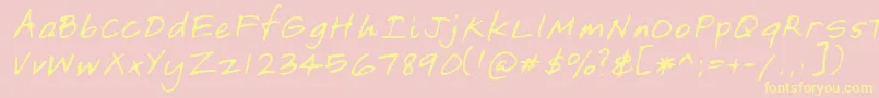 Lehn149 Font – Yellow Fonts on Pink Background