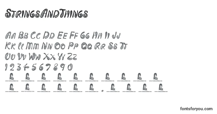 Schriftart StringsAndThings – Alphabet, Zahlen, spezielle Symbole