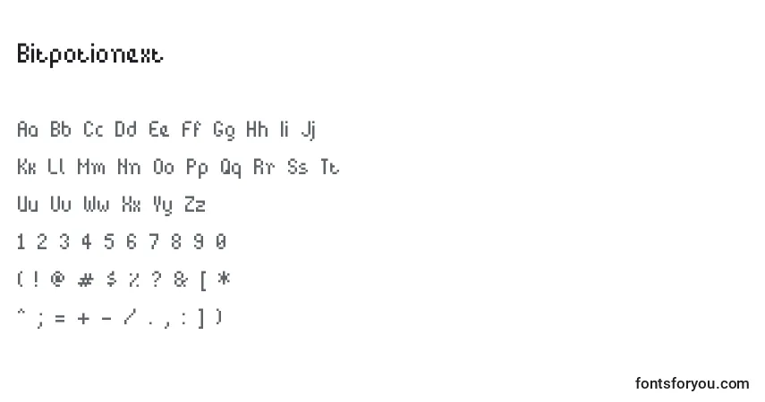 Fuente Bitpotionext - alfabeto, números, caracteres especiales