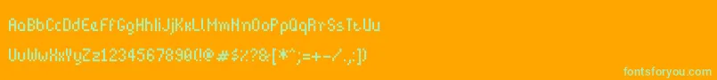 Bitpotionext Font – Green Fonts on Orange Background