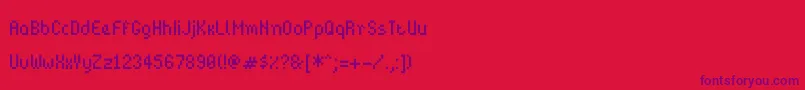Bitpotionext-Schriftart – Violette Schriften auf rotem Hintergrund