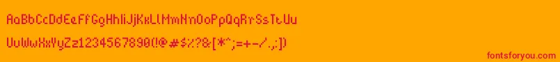 フォントBitpotionext – オレンジの背景に赤い文字