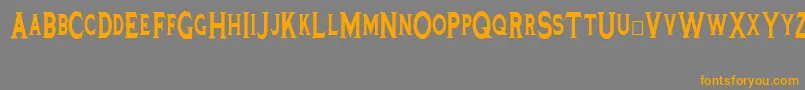 Tinplatetitlingblacknarrow-Schriftart – Orangefarbene Schriften auf grauem Hintergrund