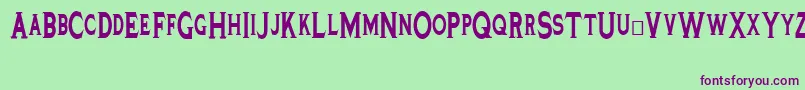 Tinplatetitlingblacknarrow Font – Purple Fonts on Green Background
