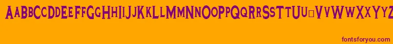 Tinplatetitlingblacknarrow Font – Purple Fonts on Orange Background