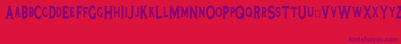 Tinplatetitlingblacknarrow-Schriftart – Violette Schriften auf rotem Hintergrund