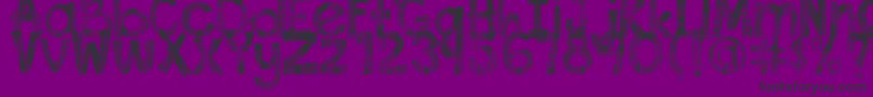 フォントDjbThisFontIsWorn – 紫の背景に黒い文字