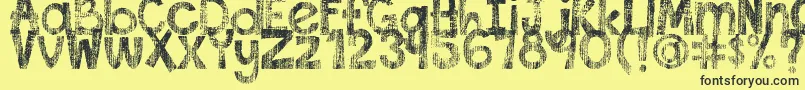 DjbThisFontIsWorn Font – Black Fonts on Yellow Background