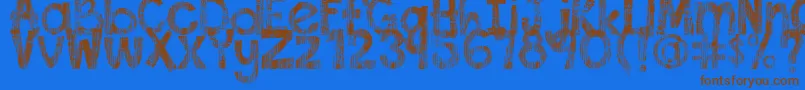 DjbThisFontIsWorn Font – Brown Fonts on Blue Background