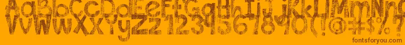 DjbThisFontIsWorn Font – Brown Fonts on Orange Background