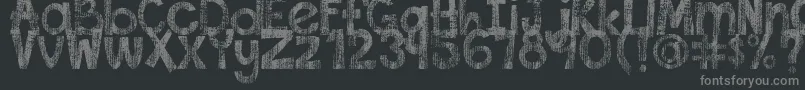 DjbThisFontIsWorn Font – Gray Fonts on Black Background