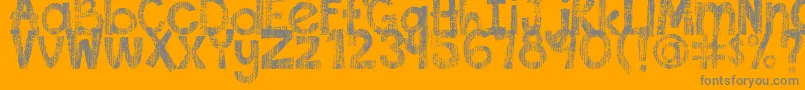 DjbThisFontIsWorn Font – Gray Fonts on Orange Background