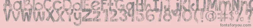 DjbThisFontIsWorn Font – Gray Fonts on Pink Background