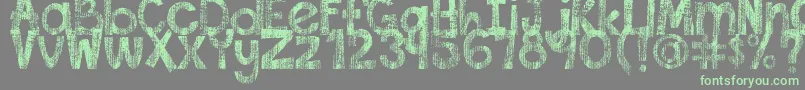 DjbThisFontIsWorn-fontti – vihreät fontit harmaalla taustalla
