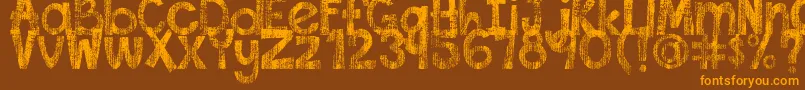 Czcionka DjbThisFontIsWorn – pomarańczowe czcionki na brązowym tle