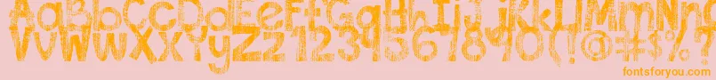 DjbThisFontIsWorn Font – Orange Fonts on Pink Background
