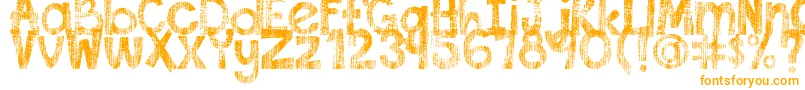 DjbThisFontIsWorn Font – Orange Fonts on White Background