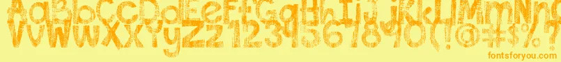 Шрифт DjbThisFontIsWorn – оранжевые шрифты на жёлтом фоне