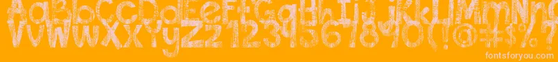 DjbThisFontIsWorn Font – Pink Fonts on Orange Background