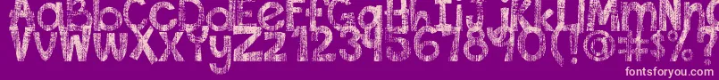 DjbThisFontIsWorn Font – Pink Fonts on Purple Background