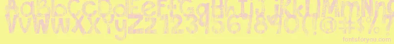DjbThisFontIsWorn Font – Pink Fonts on Yellow Background