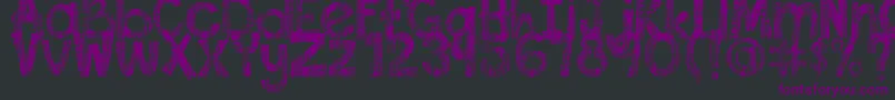 DjbThisFontIsWorn-fontti – violetit fontit mustalla taustalla
