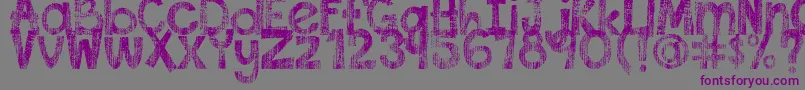 DjbThisFontIsWorn Font – Purple Fonts on Gray Background