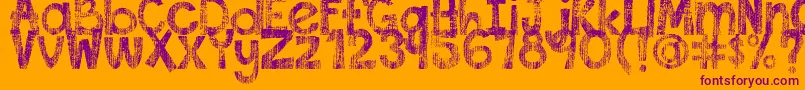 DjbThisFontIsWorn Font – Purple Fonts on Orange Background