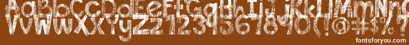 フォントDjbThisFontIsWorn – 茶色の背景に白い文字