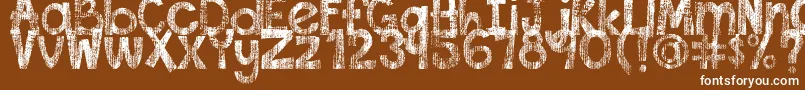 DjbThisFontIsWorn Font – White Fonts on Brown Background
