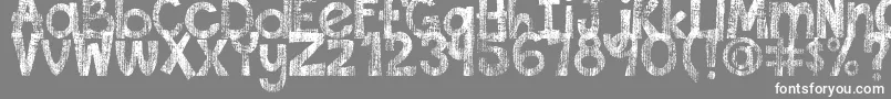 DjbThisFontIsWorn-fontti – valkoiset fontit harmaalla taustalla