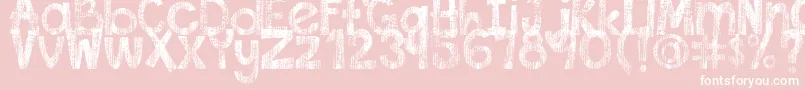 DjbThisFontIsWorn-Schriftart – Weiße Schriften auf rosa Hintergrund