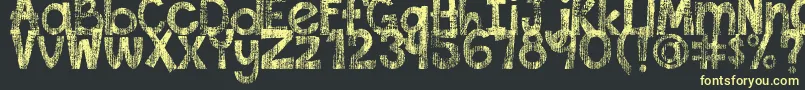 DjbThisFontIsWorn Font – Yellow Fonts on Black Background