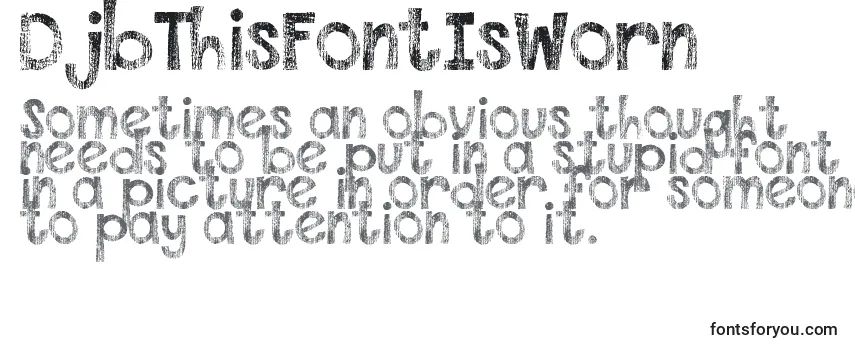 Review of the DjbThisFontIsWorn Font