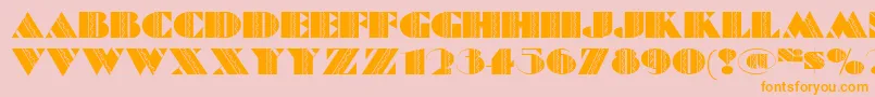 BatikDeco-Schriftart – Orangefarbene Schriften auf rosa Hintergrund