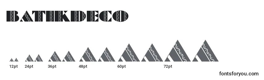 Größen der Schriftart BatikDeco
