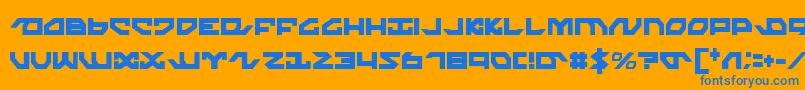 Nightrunnerc Font – Blue Fonts on Orange Background