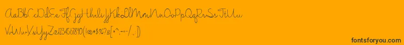 BmdJasmineReminiscentseLight-Schriftart – Schwarze Schriften auf orangefarbenem Hintergrund