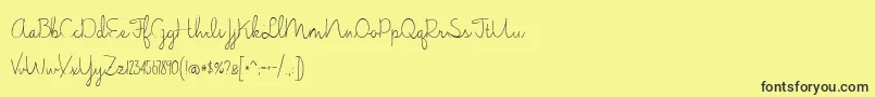 BmdJasmineReminiscentseLight Font – Black Fonts on Yellow Background