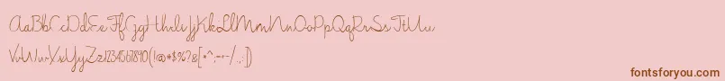 BmdJasmineReminiscentseLight-Schriftart – Braune Schriften auf rosa Hintergrund