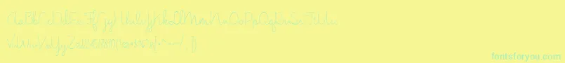 Шрифт BmdJasmineReminiscentseLight – зелёные шрифты на жёлтом фоне