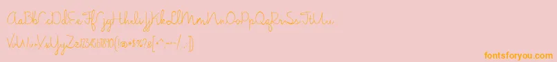 BmdJasmineReminiscentseLight Font – Orange Fonts on Pink Background